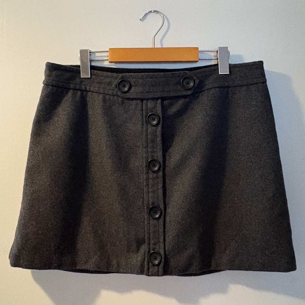 GAP Dark Gray Button-Down Mini Skirt